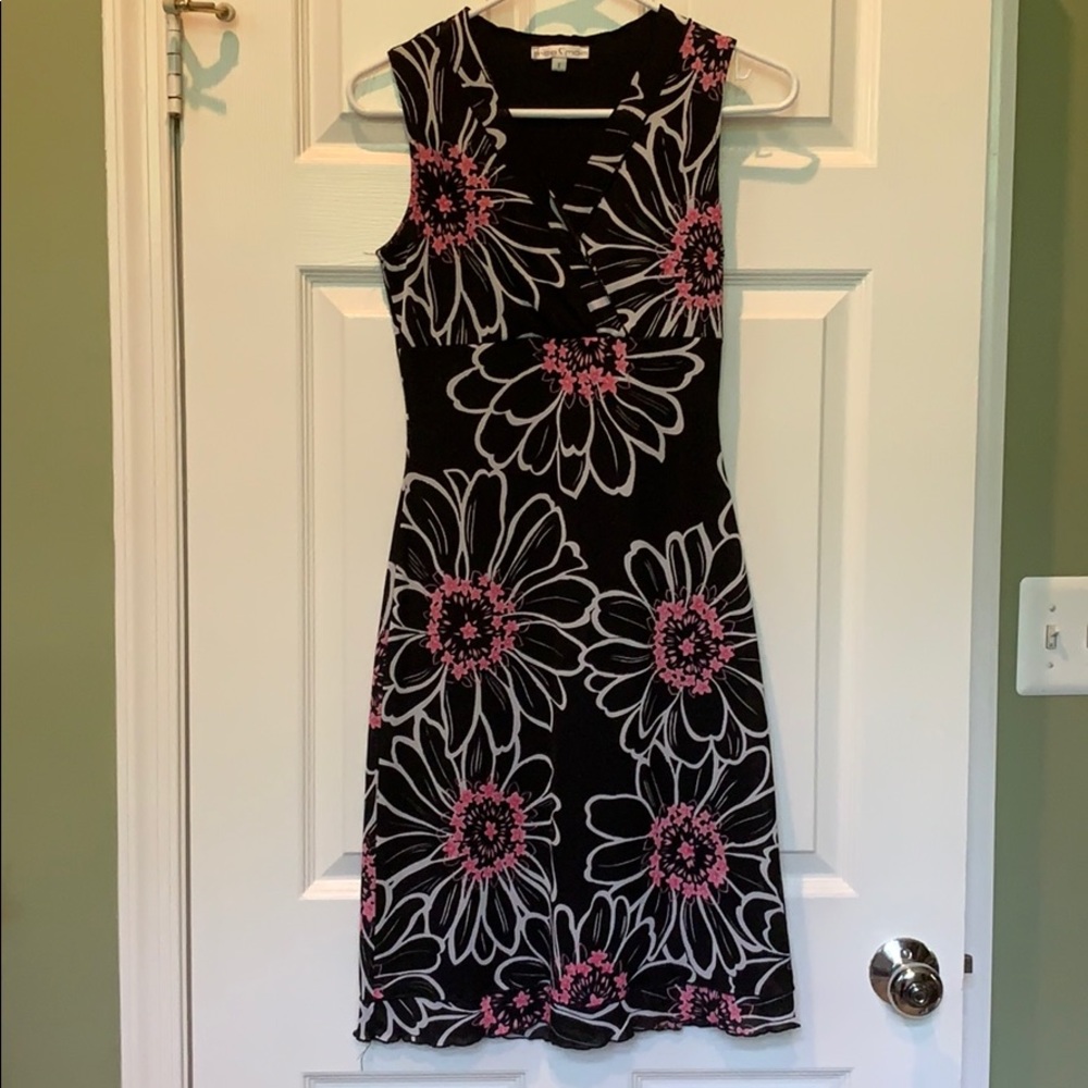 Small black with pink & white flowers dress